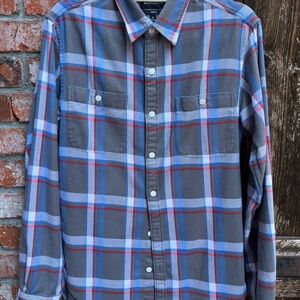 Bonobos Men's Gray Fleece Plaid Shirt